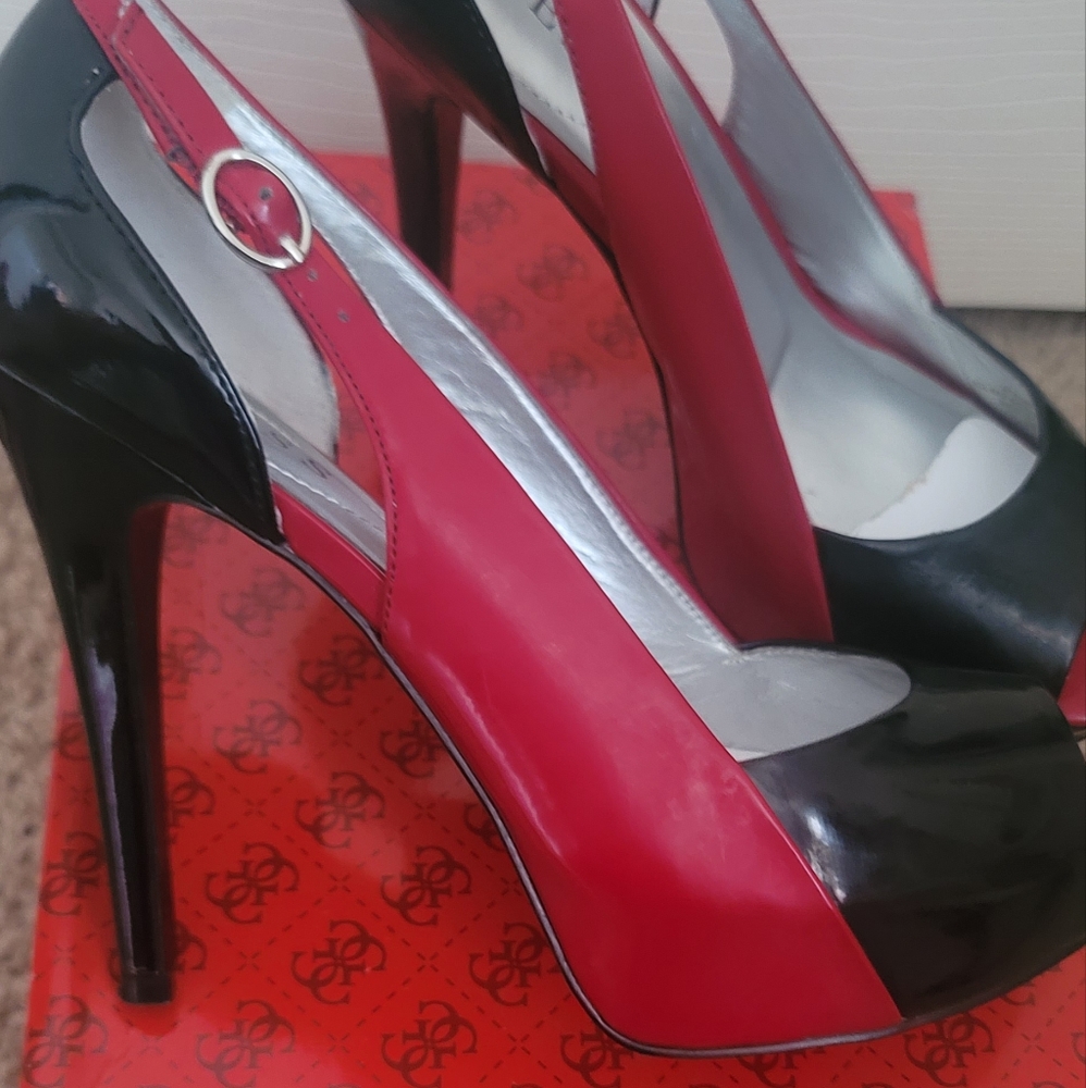 Guess Women's Heels, Red & Black, Size 8